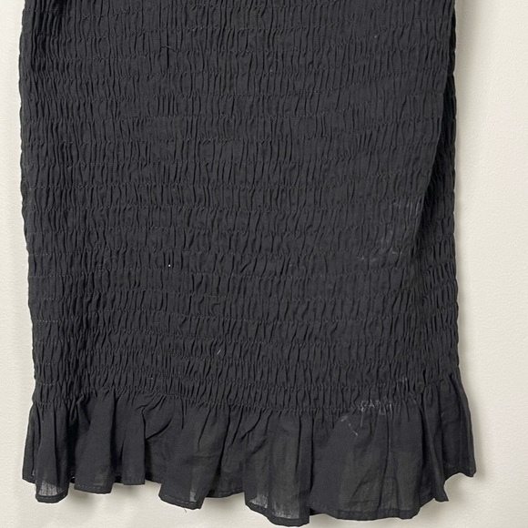 Zara Women's Black Eyelet Smocked Ruffle Mini Dress Short - Picture 6 of 10